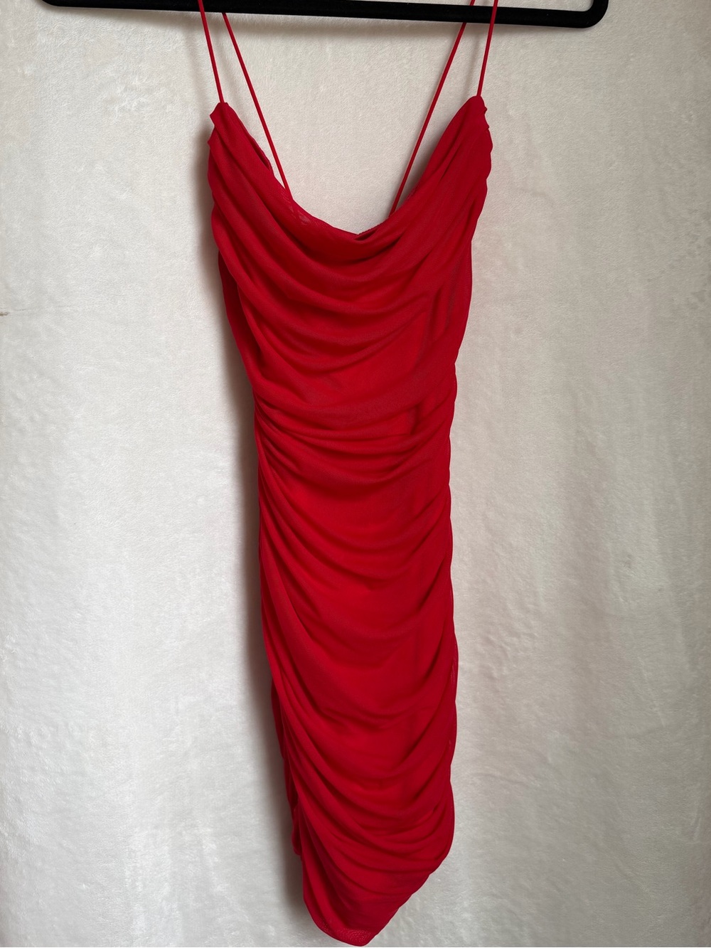 Stretchy Ruffle Dress - Red